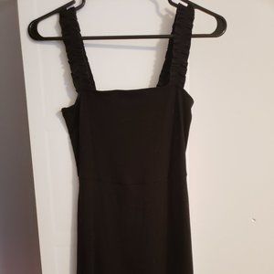 Black Mini Dress with Ruffle Straps